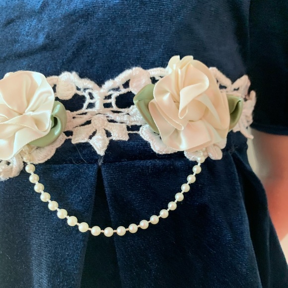 🐝 Bonnie Jean Blue Velvet holiday dress - Picture 3 of 7